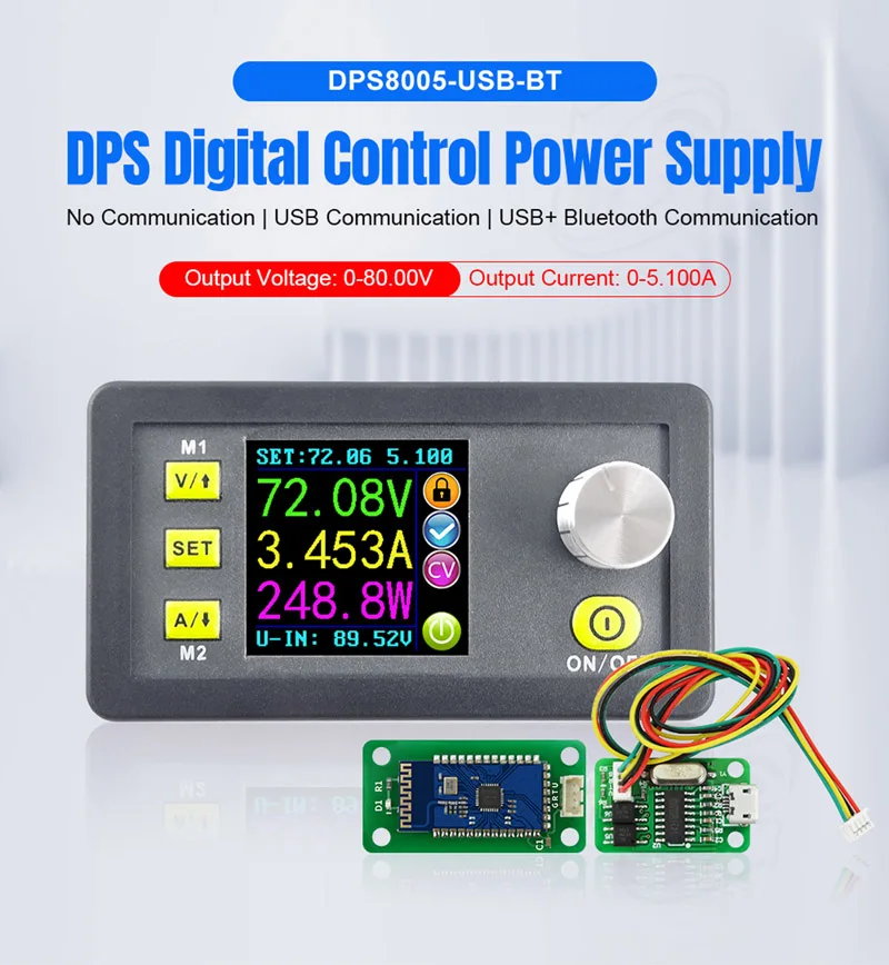 DPS8005 80 в постоянное напряжение 5A ток понижающий Программируемый Модуль питания Амперметр Вольтметр понижающий регулятор преобразовать