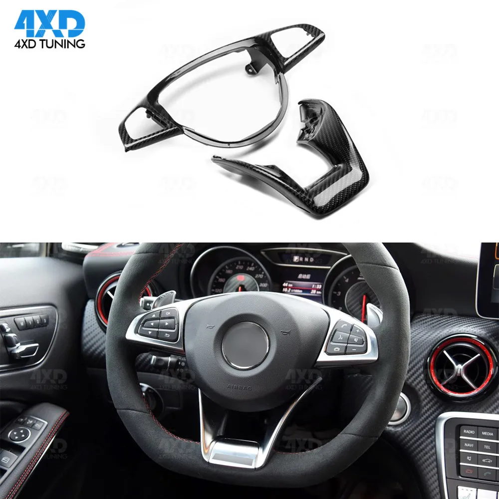 УГЛЕРОДНЫЙ руль для Mercedes Benz GLA45 A45 CLA45 W213 CLS63 C63 W176 E63 W117 AMG W205 нашивка штурвал сменная