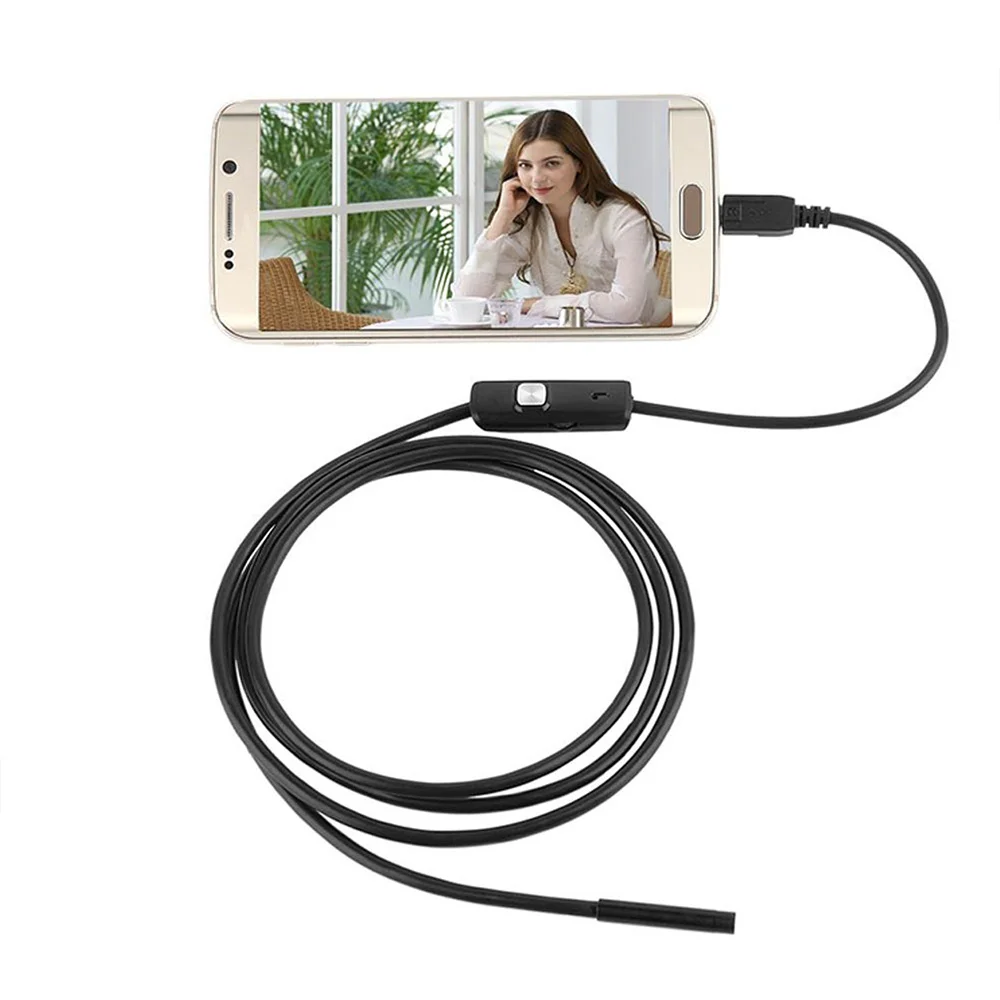 Эндоскоп камера Android 1 м эндоскоп водонепроницаемый Hd Usb бороскоп объектив Borescopes камера 7 мм мини