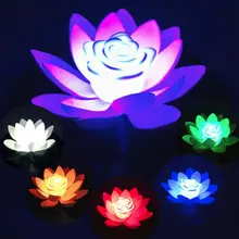 Искусственный свет светодиодный красочный Лотос фонарики-пожелания измененный плавающий цветок лампы водный фонарь праздничное декоративное освещение