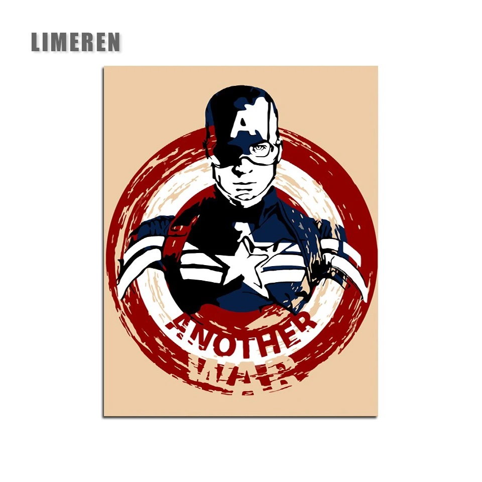 Captain America Avenger Diy Oil Digital Painting By Numbers On