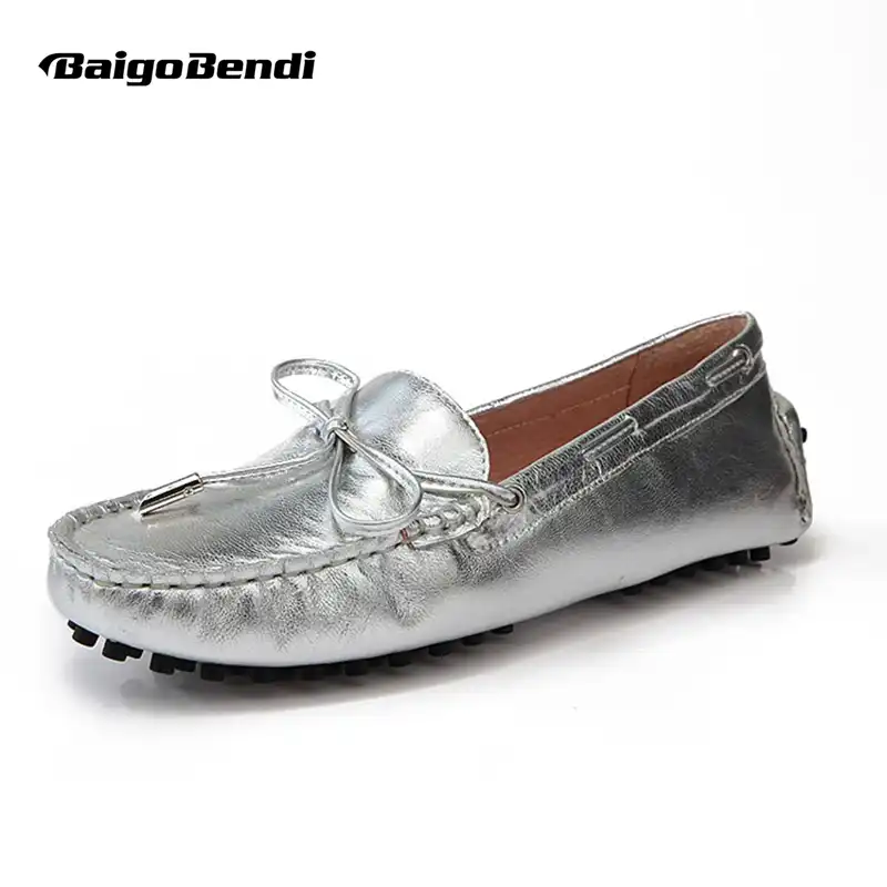 silver flat shoes size 7