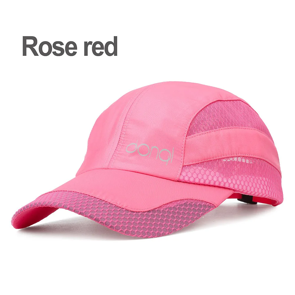 Rose Red Мужская и женская летняя Рыбацкая Кепка унисекс, кепка для походов и кемпинга, солнцезащитная Кепка от солнца, черная/синяя дышащая сетчатая бейсболка - Цвет: Rose Red