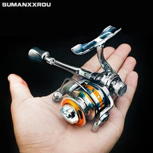 Мини карманная спиннинговая Рыболовная катушка из сплава рыболовные снасти маленькая спиннинговая катушка 4,3: 1 металлическое колесо pesca подарок