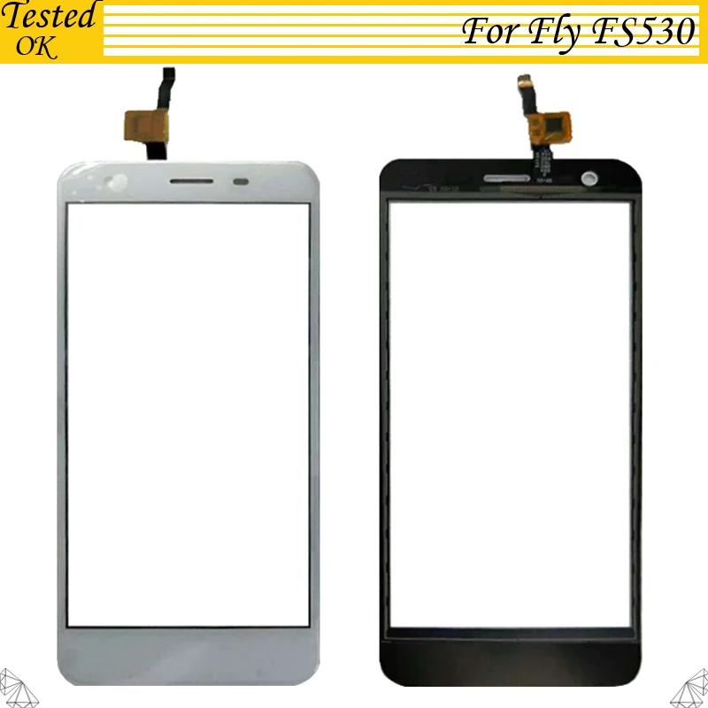 

Black White touchscreen For Fly Power Plus XXL FS530 FS 530 Touch Screen Digitizer Sensor Glass Panel Tested Working Replacement