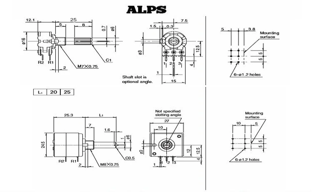 Lusya оригинальные Японии ALPS RK27 двойной объем потенциометра 10 К 50 К 100 К круглая ручка для Hi-Fi усилитель A9-013