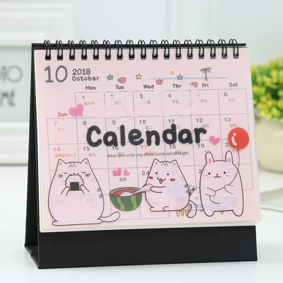 Настольный календарь, блокнот s для школы, дневник, блокнот, канцелярские принадлежности, прекрасный креативный мультяшный календарь, ежедневники для детей - Цвет: cat
