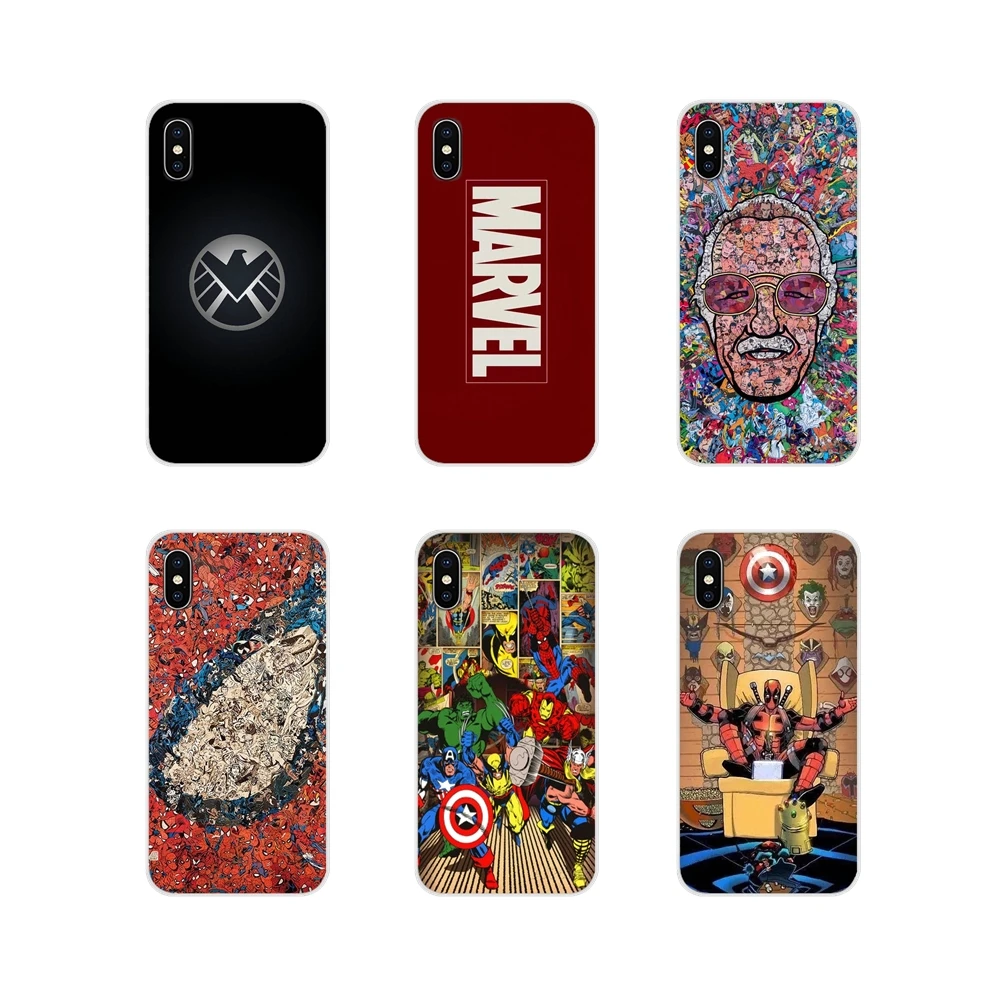 Мстители из комиксов Marvel супергерой коллажи чехол из ТПУ для Apple iPhone X XR XS MAX 4 4S 5 5S 5C SE 6 6S 7 8 Plus ipod touch 5 6