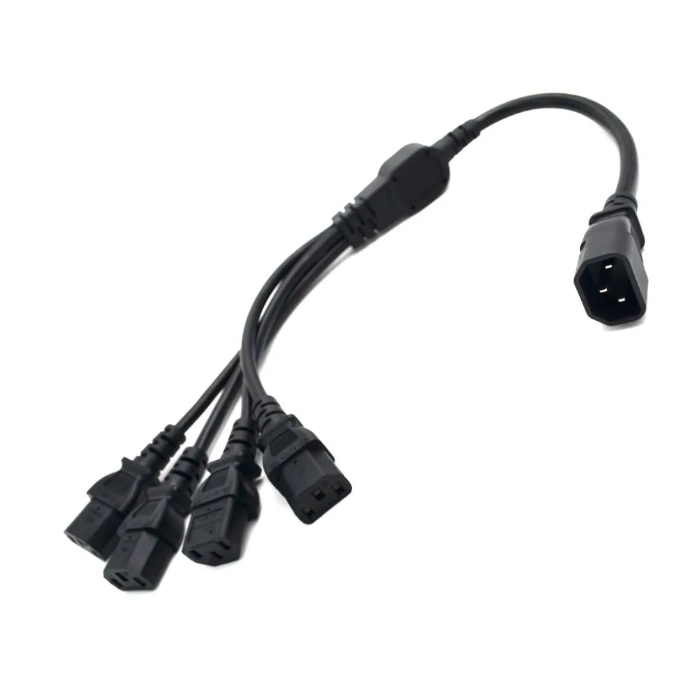 

1 pcs High Quality IEC 320 C14 Male Plug to 4XC13 Female Y Type Splitter Power Cord , C14 to 4 x C13, 250V/10A