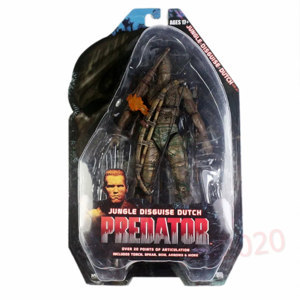 NECA Хищники 25th Хищник Series 9 джунгли Маскировка встретиться голландский 18 см/7