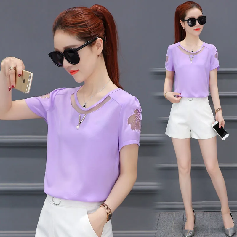 

blusas mujer de moda tops short sleeve summer top Spring blouse shirt women shirts womens tops and blouses DF2576
