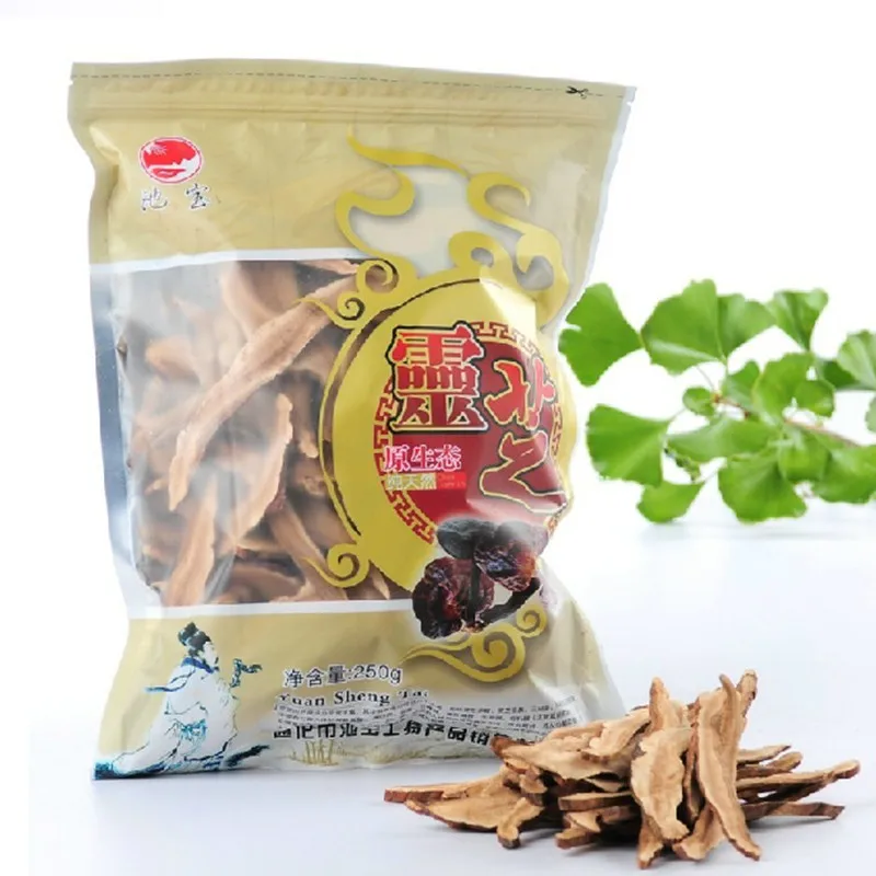  C-TS032 New Green Food 250g Chinese Health Dried Wild Lingzhi Red Reishi Mushrooms Ganoderma Lucidum Slices Herbs Lingzhi Tea 