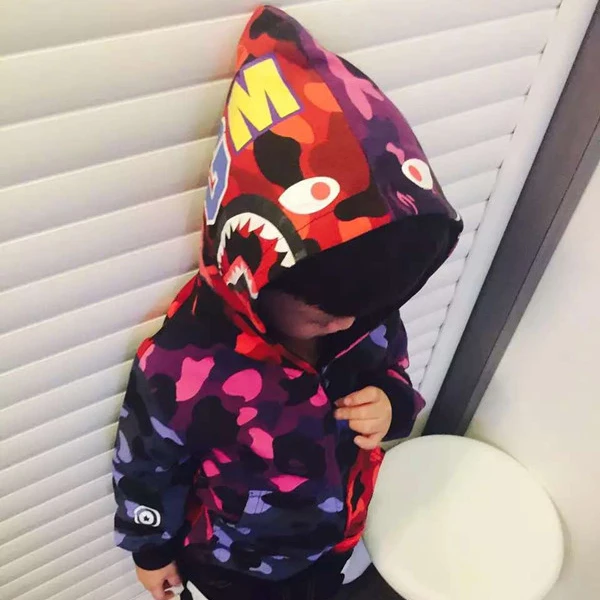 bape shark hoodie for kids