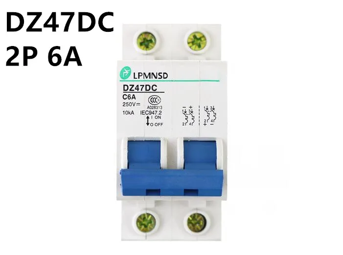 DZ47 DC 2P 6A 50 Гц/60 Гц автоматический выключатель MCB предохранитель безопасности C type |