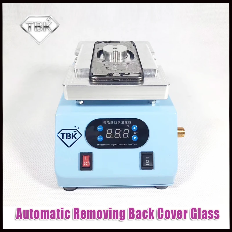 

TBK New 2018 Automatic Phone Back Cover Separating Machine For iphone 7 8 X Broken Back Glass Removing
