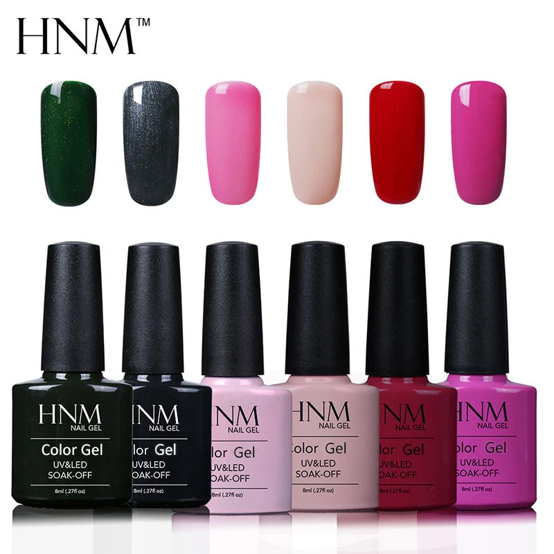 Набор для маникюра HNM 8 мл 6 шт./лот набор с УФ лаком полупостоянным клеем