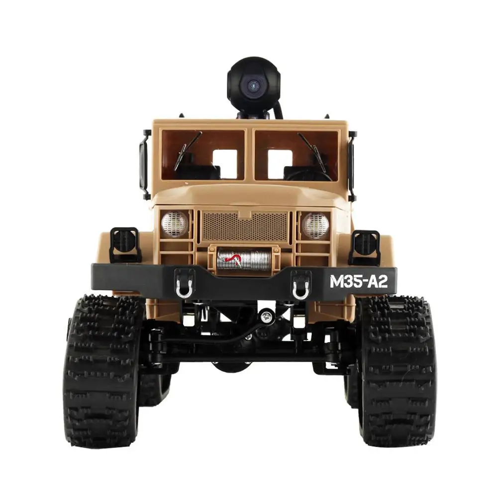 1:16 Full-scale RC Military Truck with WiFi HD Camera FPV Real-time Transmission 4WD Replaceable Tire High Speed RC Car