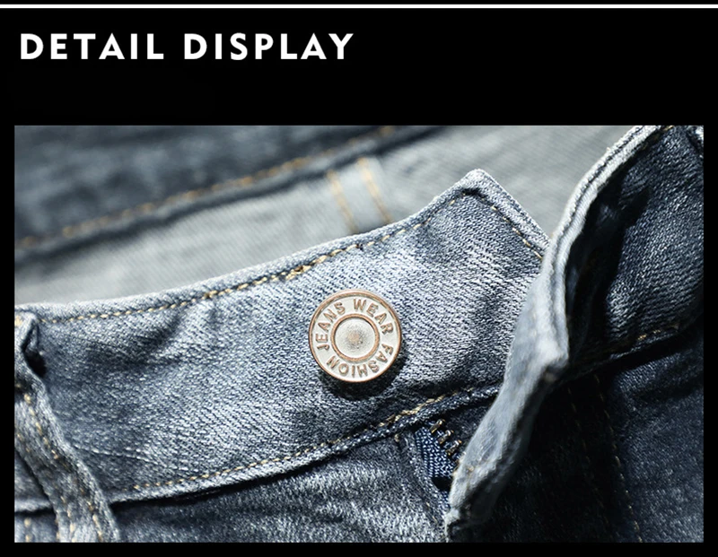 Idopy Men`s Fashion Vintage Washed Embroidery Jeans Designer Slim Fit Night Club Party Hip Hop Denim Pants Trousers For Men