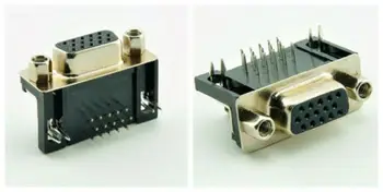 

2PCS D-SUB DB15 Right Angle 15 Pin Female PCB Connector 3 Rows DR15F Interface
