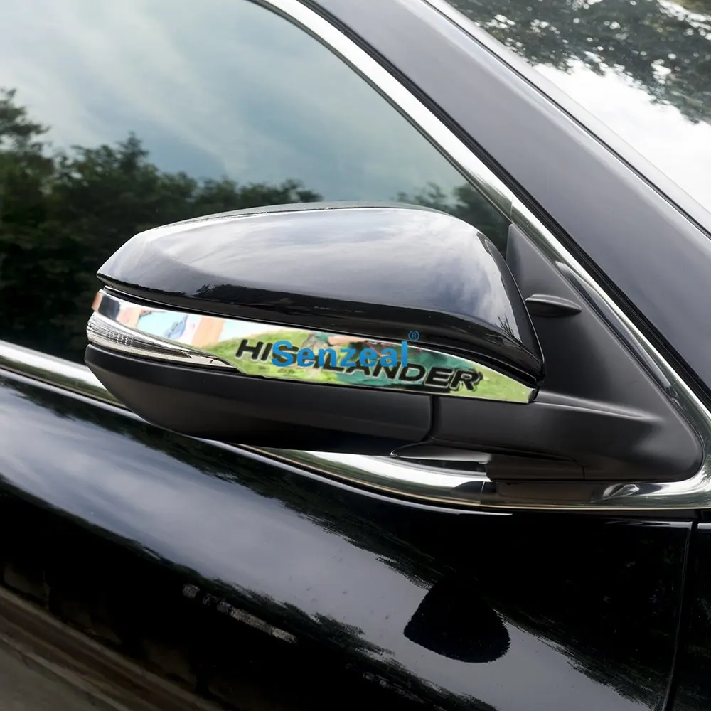 Senzeal Toyota Highlander роскошные 2 шт. ABS хром зеркала заднего вида Накладка полосы эмблемы для
