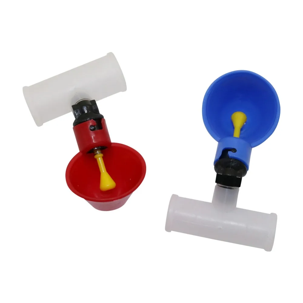 

4 Pcs/lot Chicken Nipple Drinker Farm Drinking Equipment Bowl Birds Quail Chickens Interface 20mm/25mm Red Blue Bird Drinkers