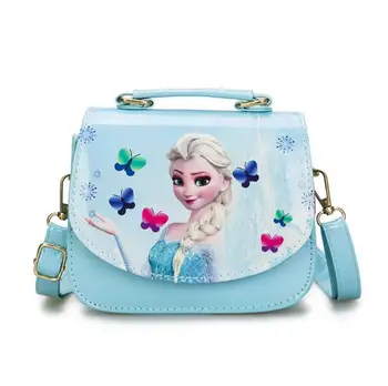

New Cute Mini Bag Children Elsa Handbag For Women Cartoon Cat PU Waterproof Should Bag Kids Girls Fashion Messenger Elsa Bags