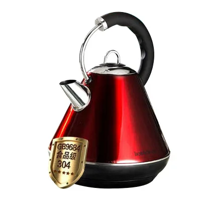 220 В Электрический чайник для воды 304 из нержавеющей стали, бытовой чайник для воды, автоматическая защита от помех, ручной нагрев воды л - Цвет: red