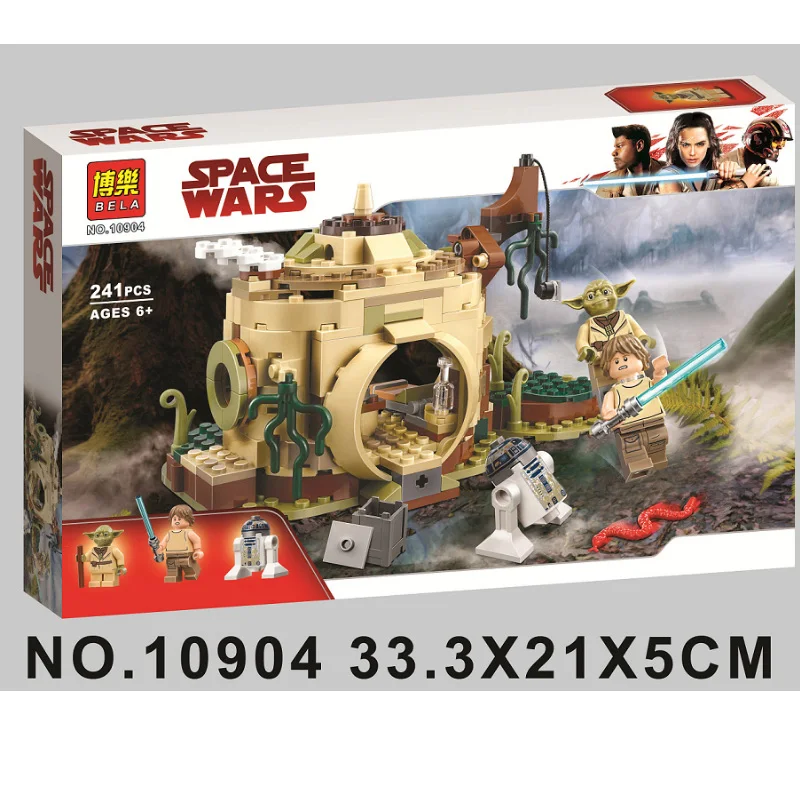 

241pcs Star Wars Yoda Hut Luke Skywalker R2-d2 Compatible With Legoings 75208 Bela Building Block Toys