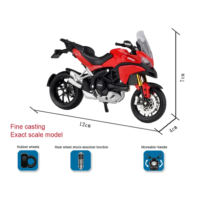 Модель мотоцикла MAISTO 1:18 Multistrada 1200S отлитый под давлением из сплава реальная