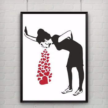

Handmade Love Sick Wall Art Canvas Modern Art Poster Bar, Office, Living Room Decor, Home Decoration, frame not included