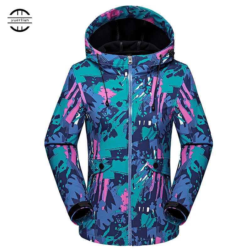 

Yuerlian Outdoor Winter Climbing Camping Hiking softshell Jacket Waterproof Windproof Fleece Windbreaker Women Warm Ski Coat