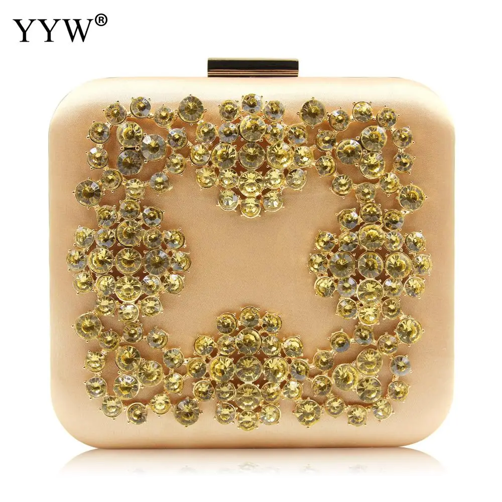 

Fashion Luxury Mini Diamonds Party Purse Evening Bag Clutches Women Satin Shoulder Bag BOX Handbag Chain Crystal Bag Handbags