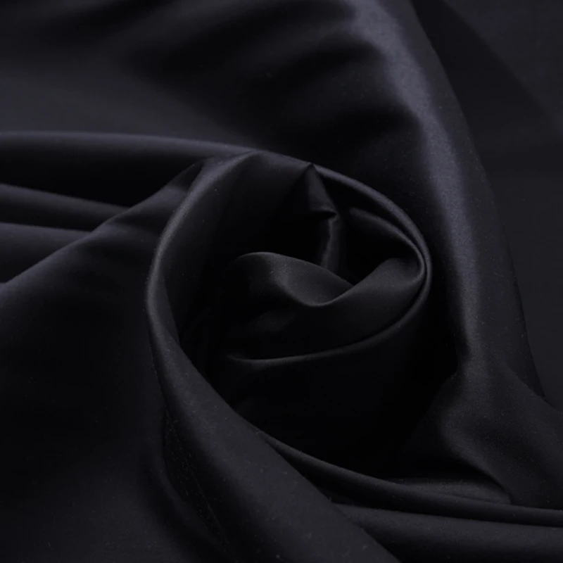 

140CM Wide 30MM Black Solid Color Silk Wool Fabric for Autumn Spring Suit Dress Jacket H169