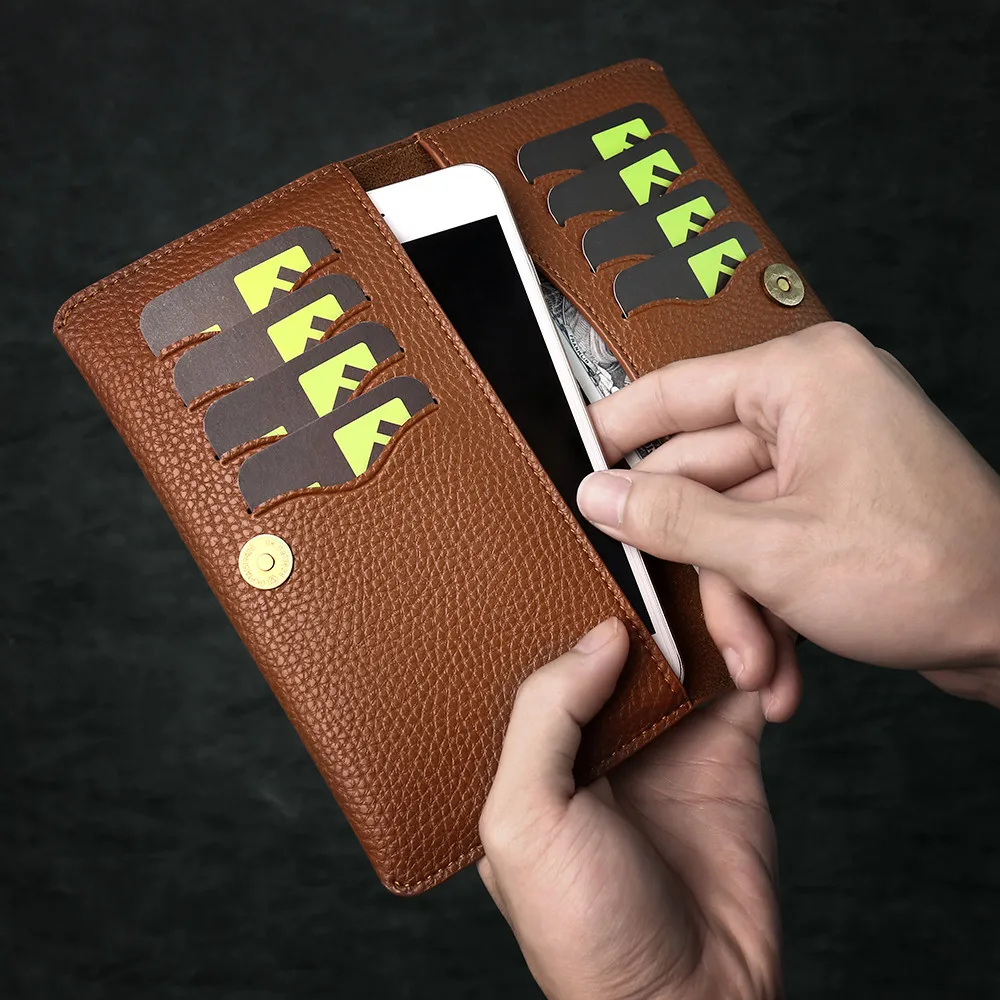 

KISSCASE Phone Bag Case For iPhone 6 6s 7 6Plus 7Plus Wallet Case For Huawei P10 Xiaomi Redmi Note 4X Luxury Case For Galaxy S8