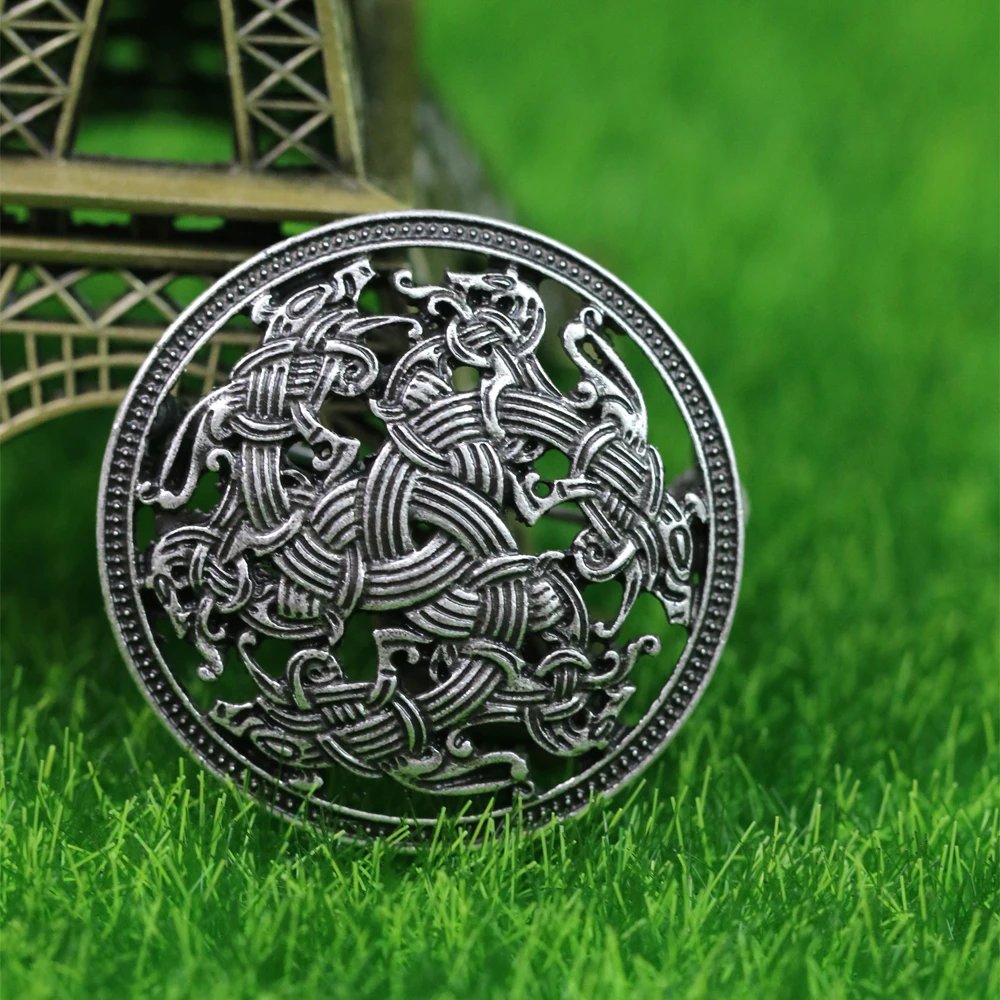 

LANGHONG 10pcs Viking Brosche Nordic Viking Four Dragon Head Set Brooches Viking brosch Jewelry Talisman