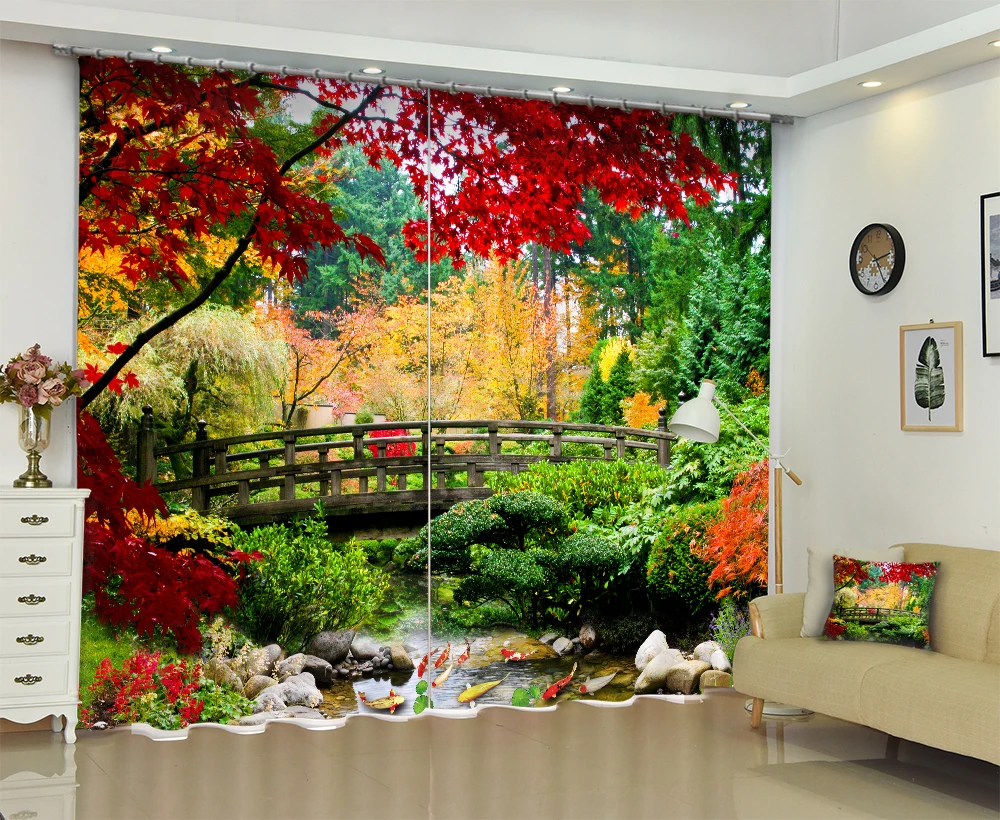 Bosque árbol Impresión de lujo moderno de lujo 3D ventana Cortinas para habitación cama habitación Oficina Hotel tapiz de pared Cortinas Bosque árbol Impresión de lujo moderno de lujo 3D ventana Cortinas para habitación cama habitación Oficina Hotel tapiz de pared Cortinas