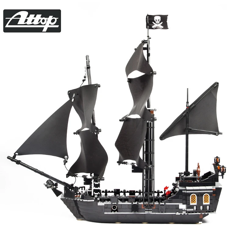 

ATTOP 800pcs Model Building Blocks Toys Pirates of the Caribbean the Black Pearl Children's Blocks Science Insert Toys Gift