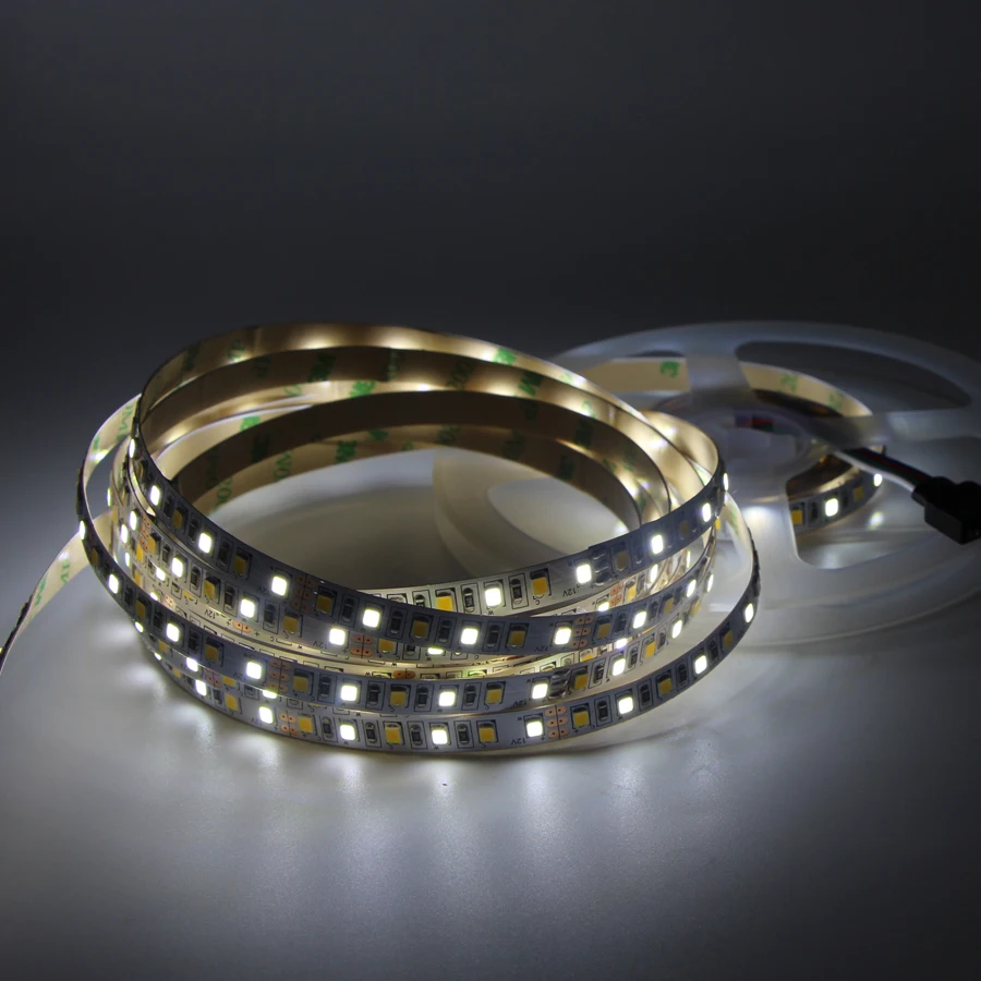 5 м двухцветная 5050 2835 3014 SMD 300 600 Светодиодная лента CW/WW цветовая температура