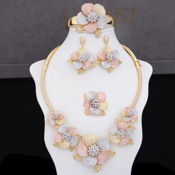 

Original Brand New Arrival Women Wedding Engagement Necklace Ring Bracelat Earrings Jewelry Set Cubic Zirconia Wife Mother Gift