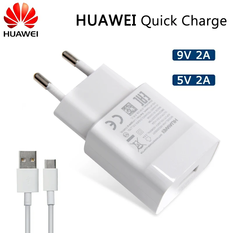 Оригинальное зарядное устройство huawei, 5 В/2 А, 9 В/2 А, USB, быстрая зарядка для huawei P8 P9 Plus Lite Honor 8 9 Mate10 Nova 2 2i 3 3i, зарядное устройство