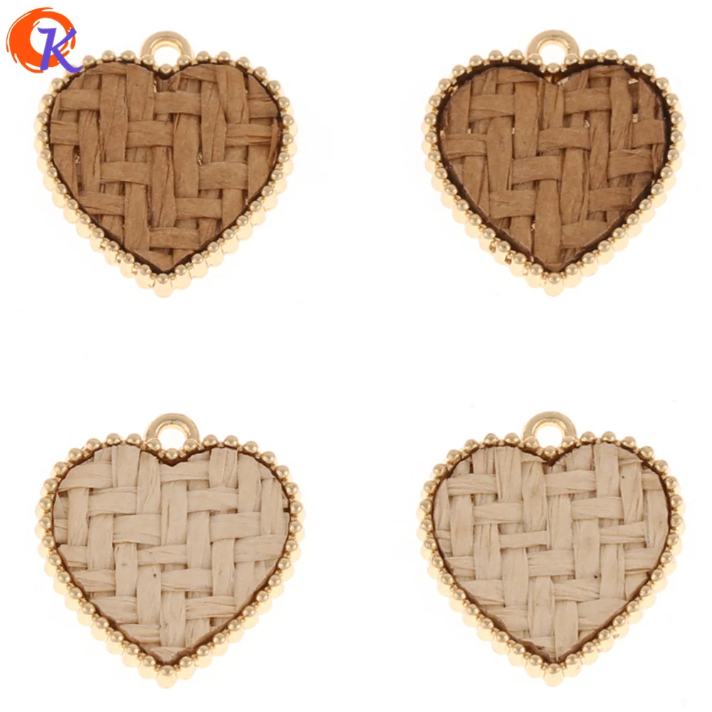 wicker heart earrings