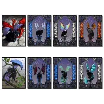 

Full Square / Round Diamond Painting Crystal Rhinestones Cat with Wings Diamond Embroidery Bead Cross Stitch Pixel Hobby Crafts