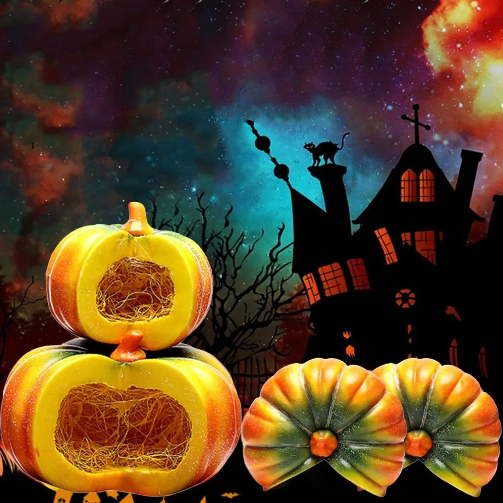 

Halloween Artificial Pumpkin Fake Lifelike Props Garden Home Decor Decoration For Halloween Christmas Parties Small