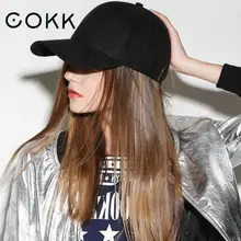 COKK, Мужская бейсболка, женская, Snapback, летние шапки для женщин, Спортивная Кепка, чистый сплошной цвет, черный, широкий козырек, шляпа для папы, отрегулируемая хлопковая