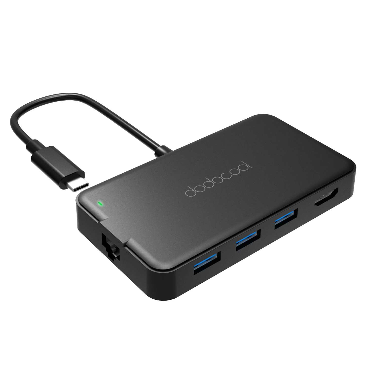 Dodocool 7-в-1 многофункциональный USB-C концентратор с Тип-C Мощность доставки видео в формате 4K HD/VGA Выход Порты и разъёмы Gigabit Ethernet адаптер