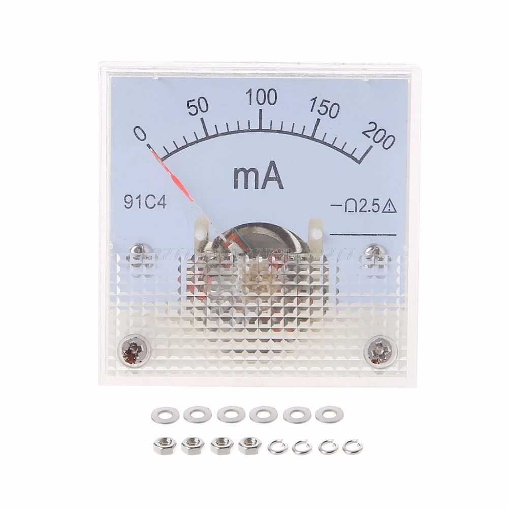 91C4 амперметр постоянного тока аналоговый измеритель тока панель механический указатель тип 1/2/3/5/10/20/30/50/100/200/300 мА A02 19 Прямая поставка