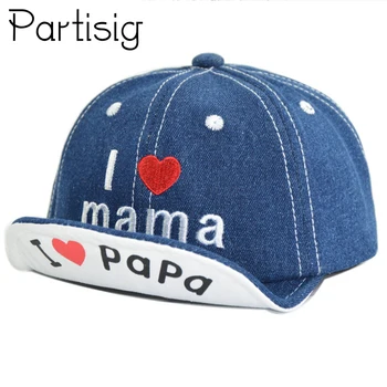 

2018 Partisig Baby Denim Baseball Cap I Love Mama Baby Summer Hat Kids Sun Cap For Boys And Girls Letter Children's Hats Caps
