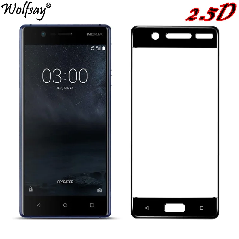 

sFor Nokia 5 Tempered Glass Full Coverage Screen Protector For Nokia 5 Glass Color Anti-Explosion Protective Glass For Nokia5