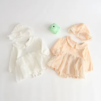 

2019 new arrival baby girls rompers long sleeve cotton autumn kids girls jumpsuits 0-3t