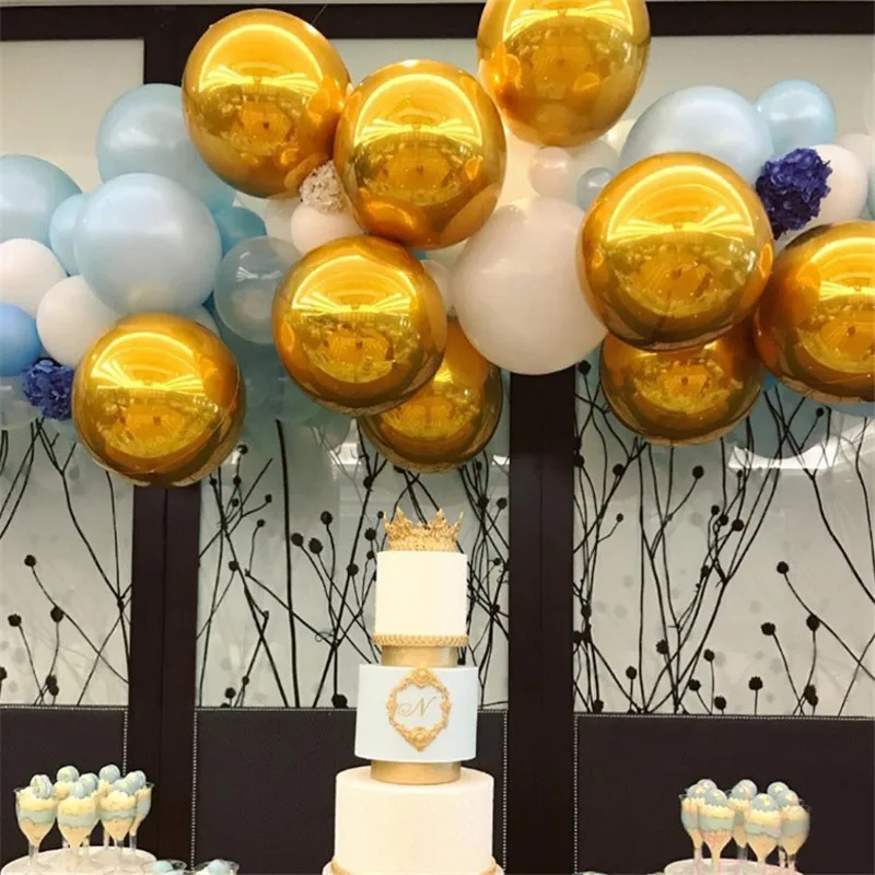

22inch Rose Gold Aluminum Film Balloon Holiday Party Wedding Decoration Supplies Round Mirror Balloon SPA100